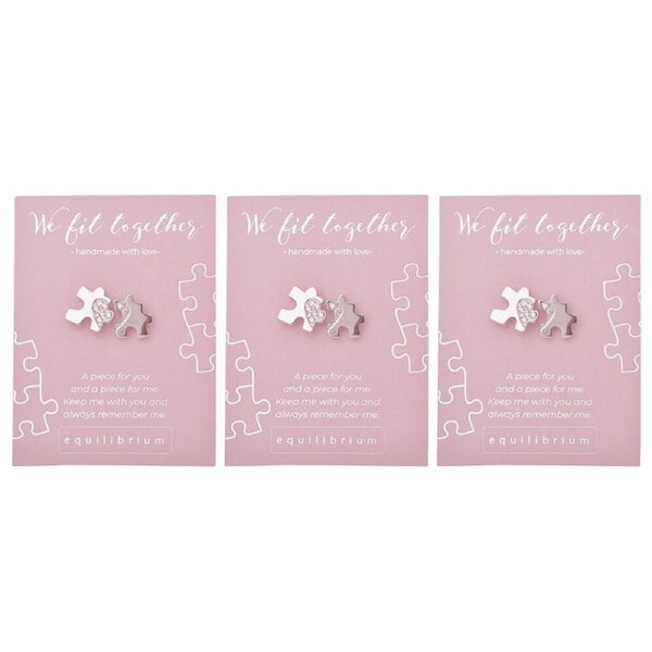 3PK Gibson Gifts Equilibrium Silver Pin/Brooch We Fit Together Women Accessory
