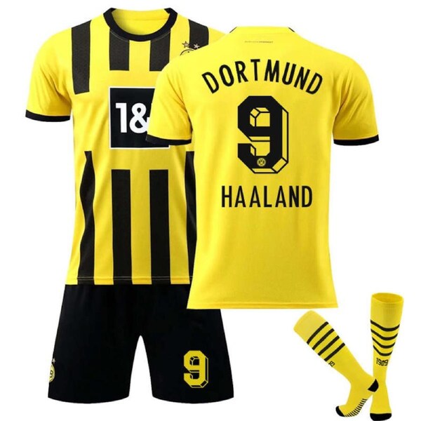 Nevenka Dortmund Home Jersey 2022-23 HAALAND #9 Soccer Jersey Kids Adult 3-Pieces Jersey Kits 16