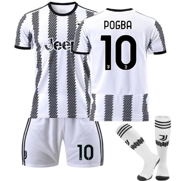 Nevenka Juventus Home Jersey 2022-23 POGBA #10 Soccer Jersey Kids Adult 3-Pieces Jersey Kits L