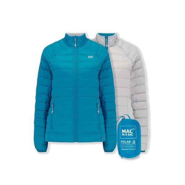 Mac In A Sac Packable Adult Ladies Polar Down Reversible Jacket Petrol/Grey AU16