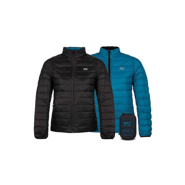 Mac In A Sac Packable Adults Ladies Polar Down Reversible Jacket Black/Teal AU08