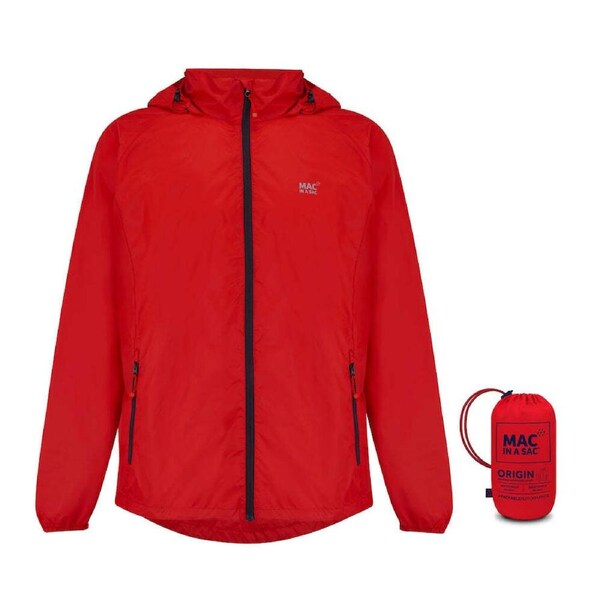 Mac In A Sac Packable Unisex Adults Waterproof Outerwear Jacket Red S