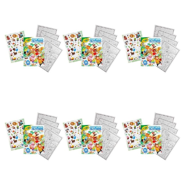 6x Crayola 96-Page Fairytales Colouring Art Book w/ Stickers For Kids 3+