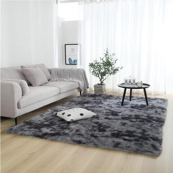 Advwin Floor Rug 160 x 230cm Large Non-Slip Shaggy Rug Living Room Bedroom Mat Large Carpet Dark Grey