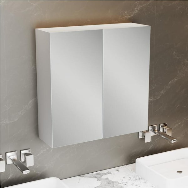 Advwin Bathroom Mirror Cabinet 600 x 600mm Vanity Medicine Wall Storage Cupboard Shaving Cabinets