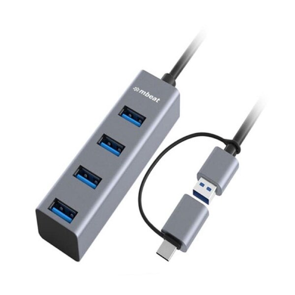 Mbeat 4-Port USB 3.0 Hub with USB-C Converter
