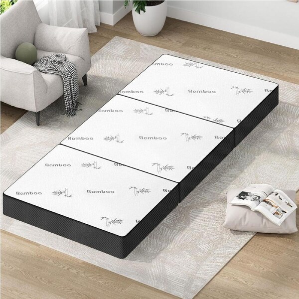 STARRY EUCALYPT Folding Mattress Mesh Bamboo Single 79x190cm