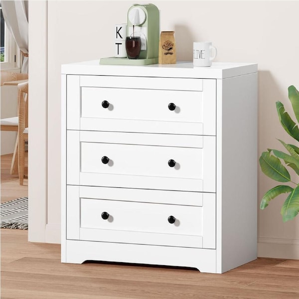 ALFORDSON Chest of Drawers 3 Drawer Storage Cabinet Bedside Table Hamptons White