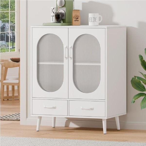 ALFORDSON Sideboard Buffet 2 Doors Storage Cabinet Drawers Fluted Cupboard