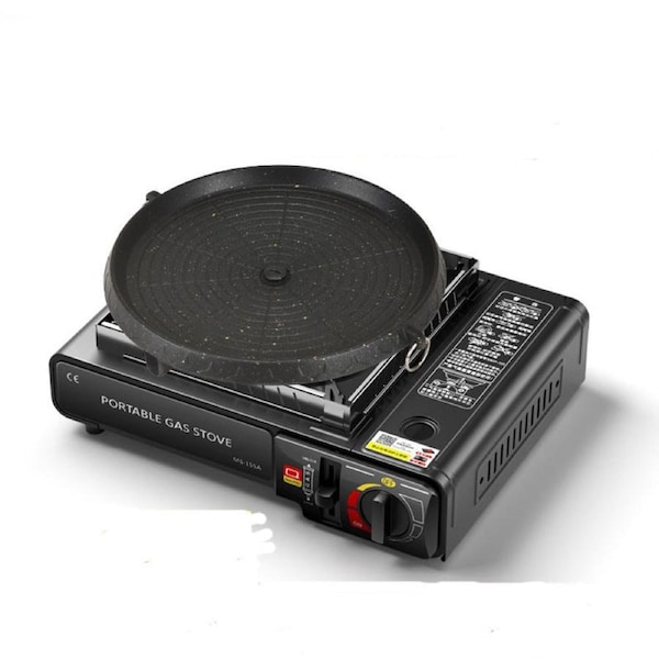 bbq portable gas stove and 32cm Portable Korean BBQ Grill Non Stick Marble Coating Gas Stove Pan