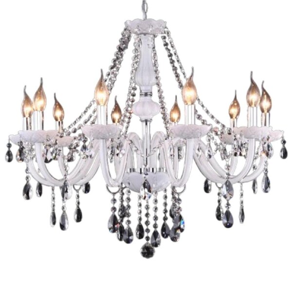 Chandelier White Silver 10 heads