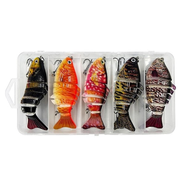 5PCS Faux Lure Set Fish Hard Fake Bait Fishing Lures Artificial Bait Tackle Gear
