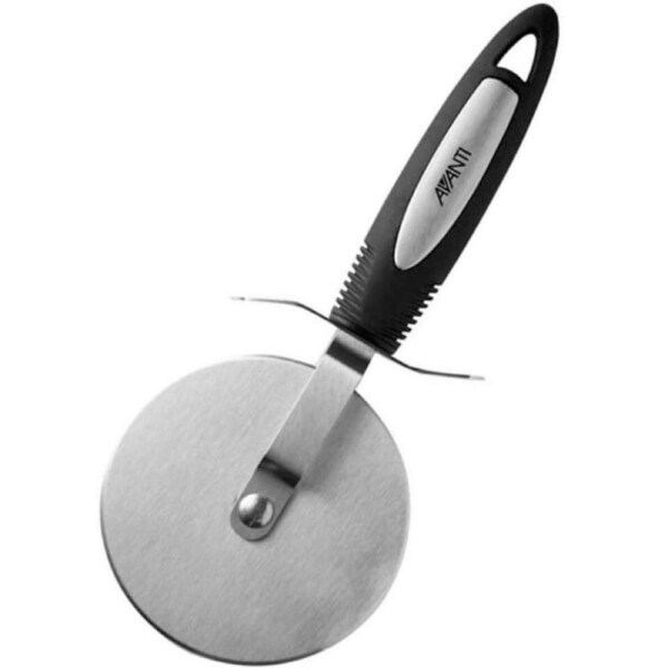 Avanti Ultra Grip Pizza Cutter with Non-Slip Handle, 10cm Stainless Steel Wheel, Dishwasher Safe, Silver/Black