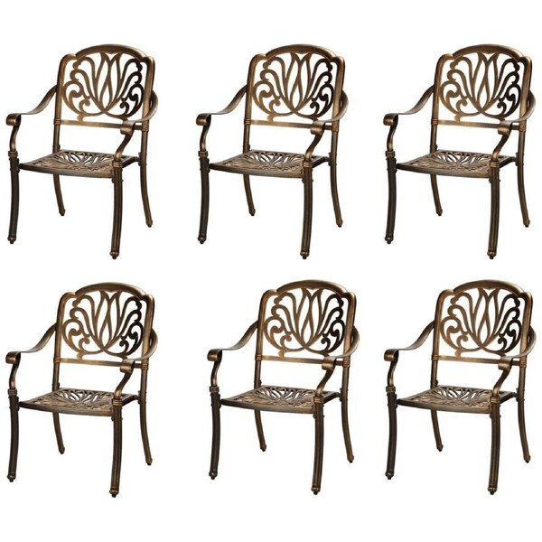 Livsip Outdoor Dining Chairs Set 6 Piece Bistro Set Cast Aluminum Patio Garden Furniture