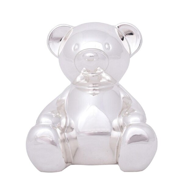 Gibson Gifts Silver Teddy Bear Moneybank Storage Baby/Infant Gift Keepsake