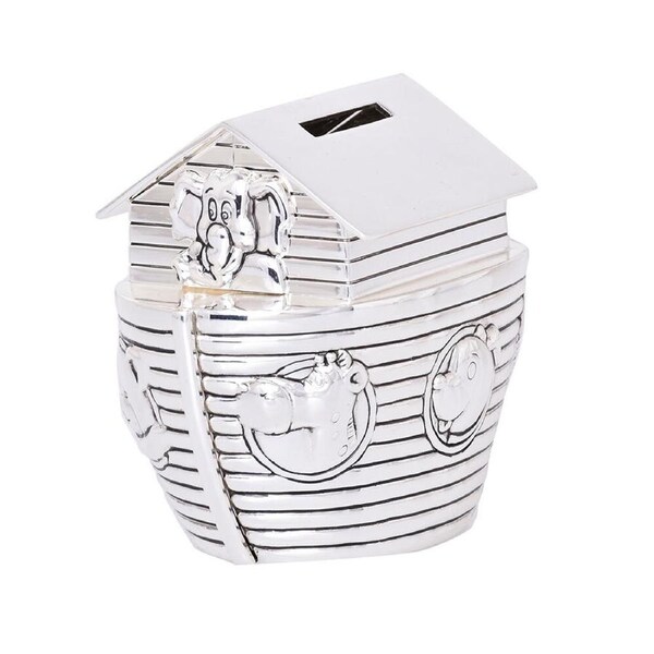 Gibson Gifts Silver Noah's Ark Moneybank Storage Baby/Infant Gift Keepsake
