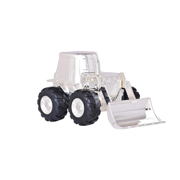 Gibson Gifts Silver Tractor Moneybank Coin Storage Baby/Infant Gift Keepsake