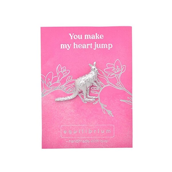 Gibson Gifts Equilibrium SILVR Aust Fauna Pin Brooch Kangaroo Jewellery Gift
