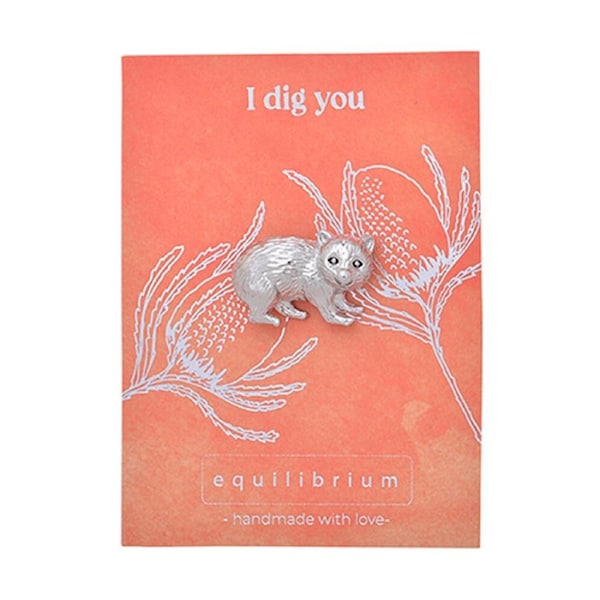 Gibson Gifts Equilibrium Silver Aust Fauna Pin Brooch Wombat Jewellery Gift
