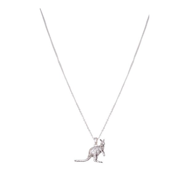 Gibson Gifts Silver Plated Aust Fauna Necklace Kangaroo Womens Jewellery