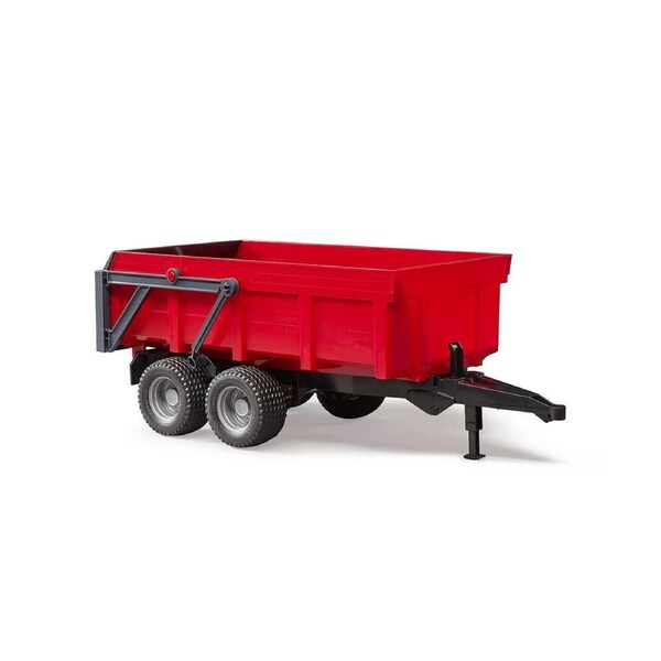 Bruder ABS Tipping Trailer Dual Axle w/Auto Tailgate 1:16 Kids Toy Red 3y+