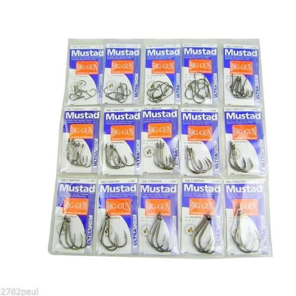 Mustad Big Gun 10829npbln Complete Range- Bulk Lot All 15 Sizes - Size 6 To 12/0