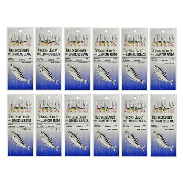 Bulk 12pc Wilson Bait Jigs Fishing Rig Sizes 4- 6- 8-10