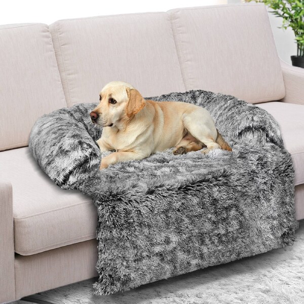 Pawz Pet Calming Bed Dog Mat Protector Sofa Cover Cat Washable Removable Cushion Plush / 100cm x 85cm x 20cm