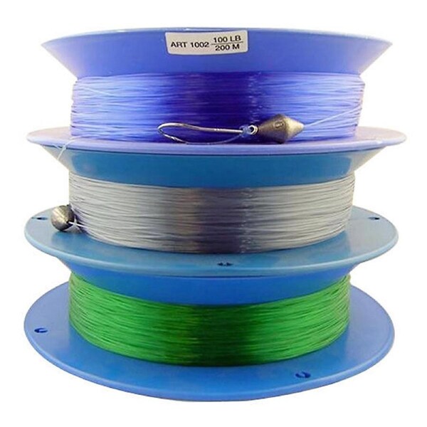 3 x 10 Inch Hand Casters Pre Rigged with 200m of 100lb Mono Fishing Line