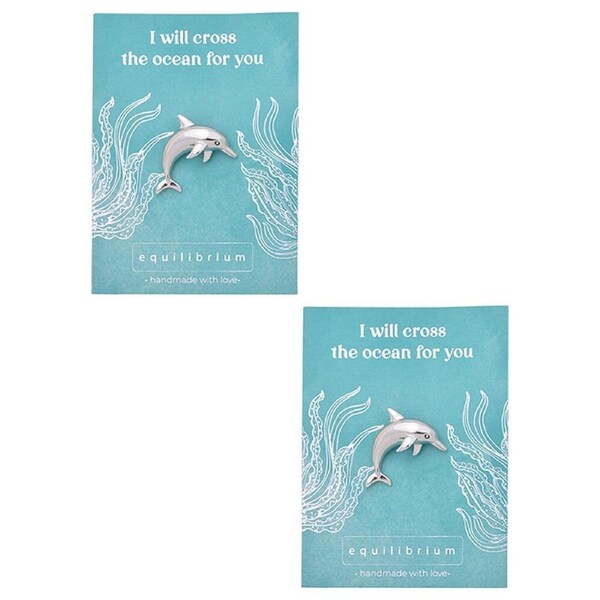 2PK Gibson Gifts Equilibrium Silver Aust Fauna Pin Brooch Dolphin Jewellery Gift