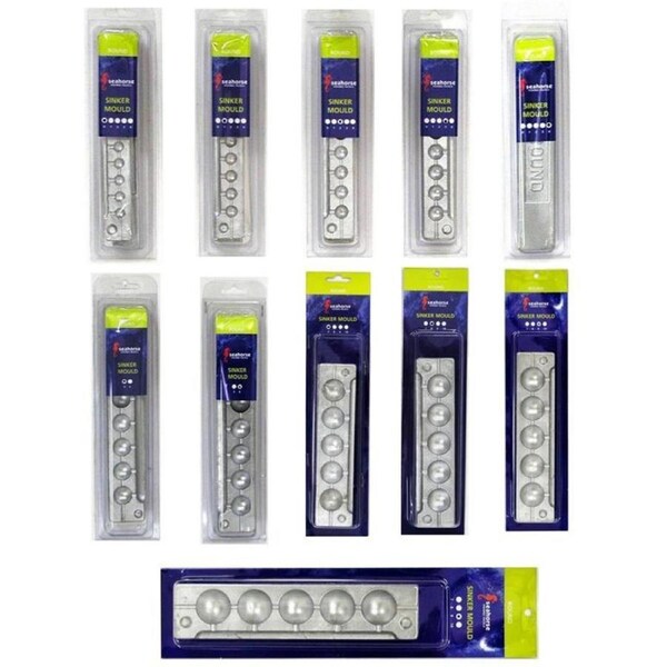 Seahorse Ball Sinker Moulds-Complete Set-Sizes 0-1-2-3-4-5-6-7-8-9&10
