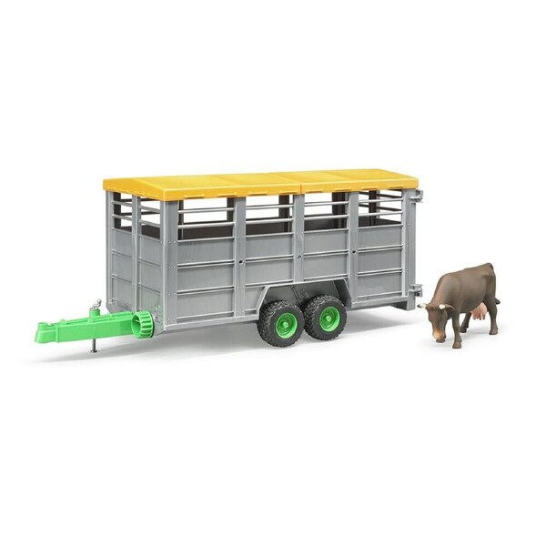 Bruder ABS Livestock Trailer w/ Cow Farm Vehicle 48.2cm Kids/Children Toy 3y+