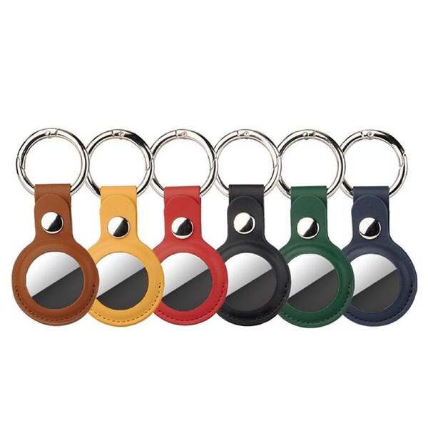 6 Pack Leather Keychain Protective For Air Tag Cover For Apple Airtags Case