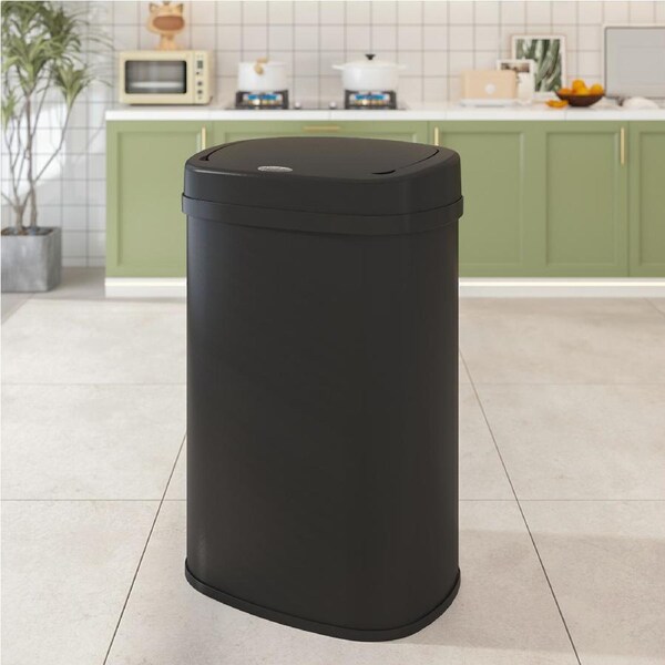 Advwin 50L Motion Sensor Bin Smart Kitchen Waste Trash Can Touch Free Garbage Cabniet Black