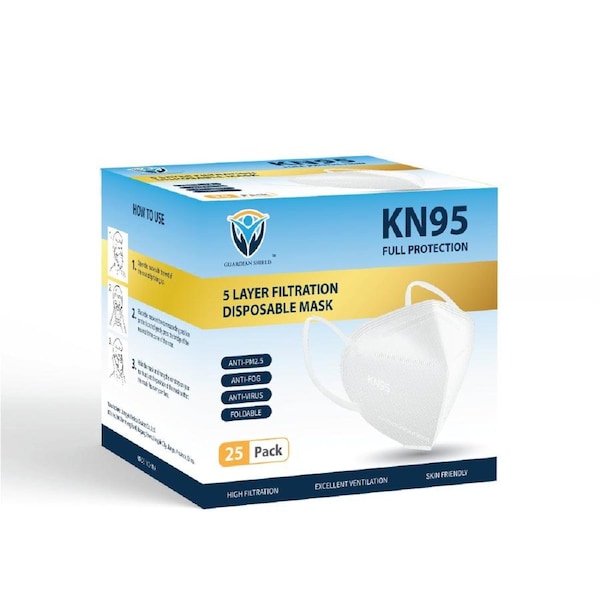 25Pcs KN95 Disposable Face Mask -White