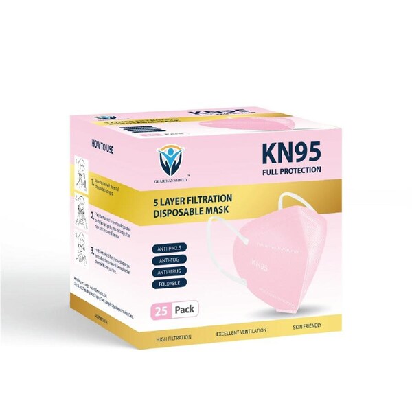 25Pcs KN95 Disposable Face Mask -Pink