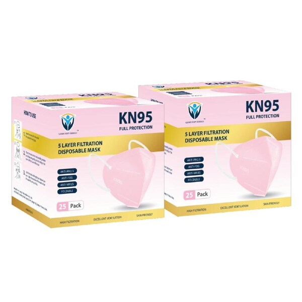 50Pcs KN95 Disposable Face Mask -Pink