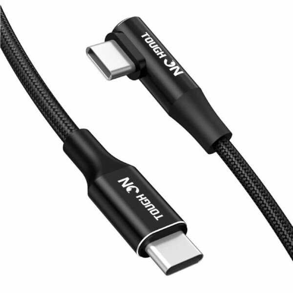 Tough On USB C to USB C Charger Cable 100W Right Angle Type C Fast Charging Cable 1M Black