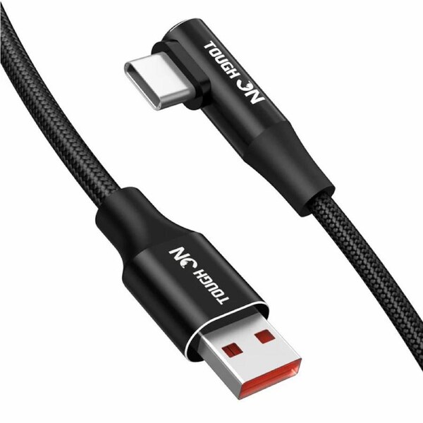 Tough On USB A to USB C Charger Cable 100W Fast Charging 1M Black