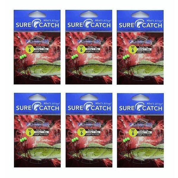 6 Packets of Surecatch Whiting Rigs with Size 6 Chemically Sharpened Hooks