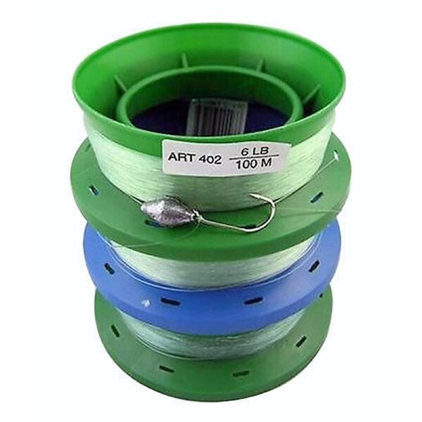 3 x 4 Inch Hand Casters Pre Rigged with 100m of 6lb Mono Fishing Line