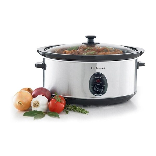 Maxim MSC600 6L Kitchen Pro Slow Cooker, Stainless Steel