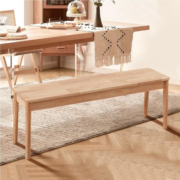 ACA 1x Natural Wood Dining Chair Bench Chair Seat Wooden Kitchen Outdoor Garden 120CM