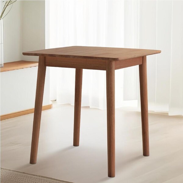 ACA Square Wooden Dining Table 80cm for Kitchen Cafe Restaurant Walnut