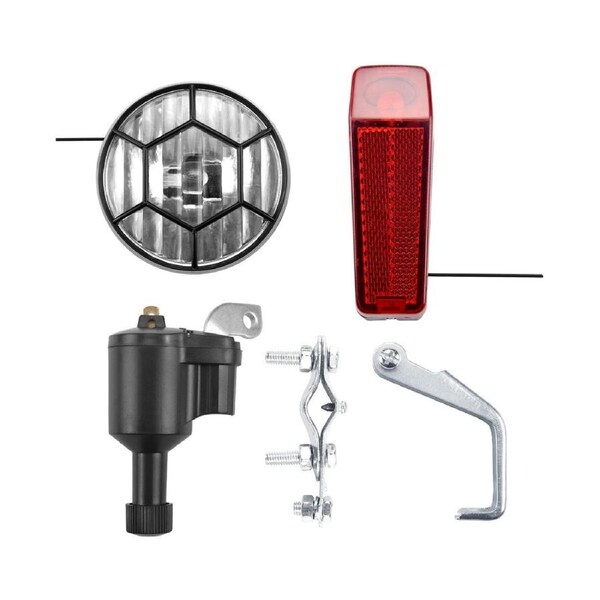 Bike Light Bicycle Motorized Bike Friction Generator Dynamo Headlight Tail Light Kit 6V 3W Bike