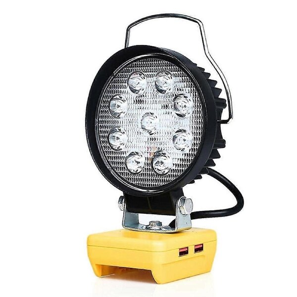 LED Work Light 4Inch Round Flashlight Portable Emergency Flood Lamp Camping Lamp with 2USB