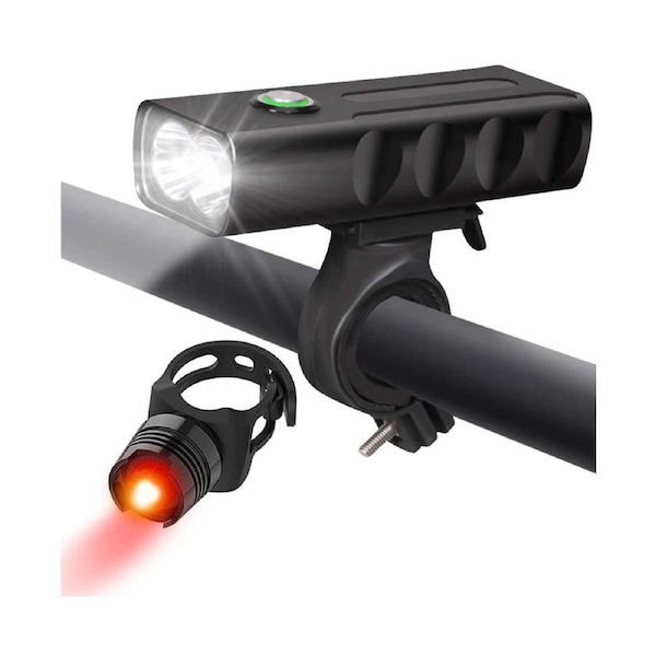 Bike Light, Bicycle Light Set USB Rechargeable Headlight, Tail Lights IPX5 Waterproof for Kids Men Women Road