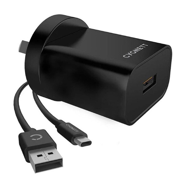 Cygnett CY3081POPLU PowerPlus 18W Wall Charger with USB-C to USB-A Cable