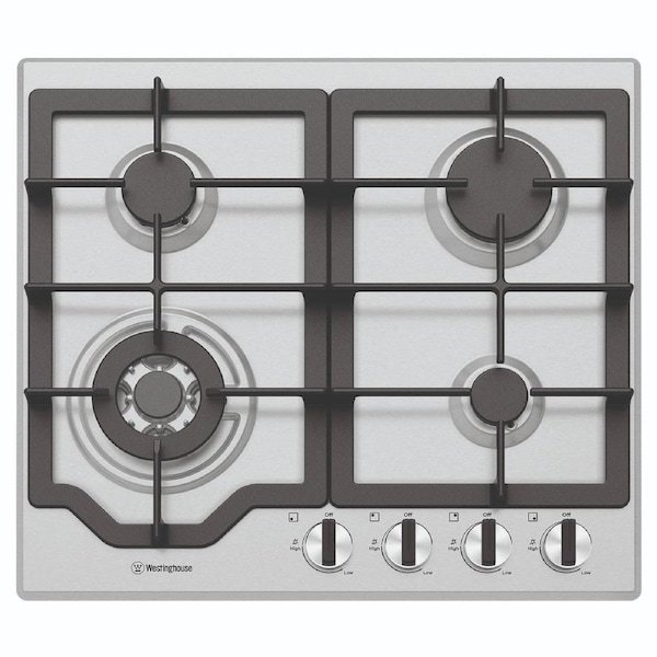 Westinghouse WHG644SC 60cm 4 Burner Gas Cooktop - Stainless Steel
