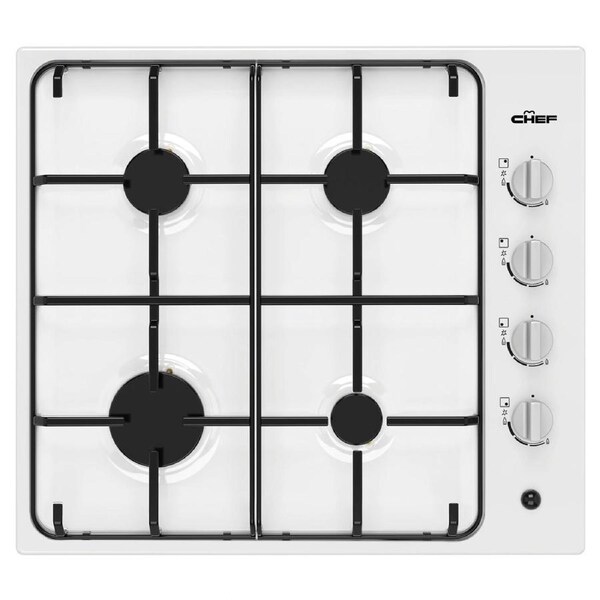 Chef CHG642WC 60cm 4-Burner Gas Cooktop, White
